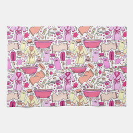 Girly Pink Pattern Geschirrtuch