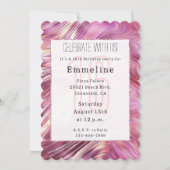 Girly Pink Pearl Rose Gold Glam Sweet 16 Einladung (Vorderseite)