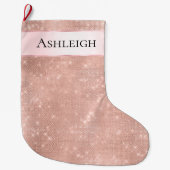 Girly Pink Pearl Rose Großer Weihnachtsstrumpf (Vorderseite)