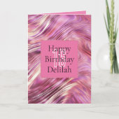 Girly Pink Pearl Rose Karte (Vorderseite)