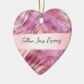 Girly Pink Pearl Rose Keramik Ornament (Links)