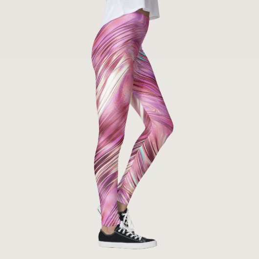 Girly Pink Pearl Rose Leggings (Rechts)