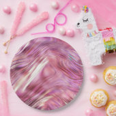 Girly Pink Pearl Rose Pappteller (Party)