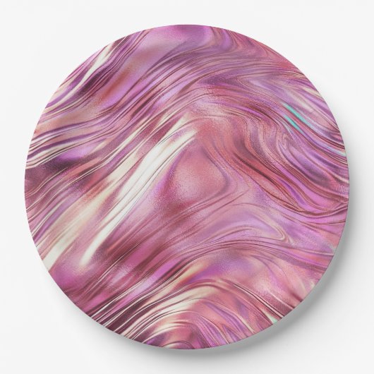 Girly Pink Pearl Rose Pappteller (Vorderseite)