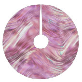 Girly Pink Pearl Rose Polyester Weihnachtsbaumdecke (Vorderseite)