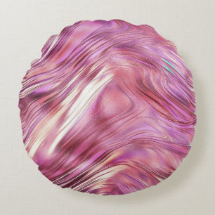 Girly Pink Pearl Rose Rundes Kissen