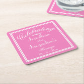 Girly Pink Personalisiert Chic Wedding Untersetzer (angewinkelt)