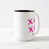 Girly Pink Personalisiert Valentine's XOXO Zweifarbige Tasse (VorderseiteRechts)