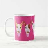 Girly Pink Podenco Cartoon Faces Kaffeetasse (Links)