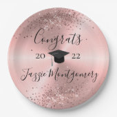 Girly Pink Polished Sheen Glittery Pappteller (Vorderseite)