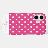 Girly Pink Polka Dot Case-Mate iPhone Hülle (Rückseite (Horizontal))