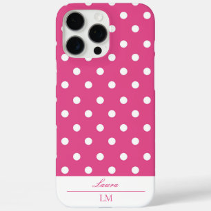 Girly Pink Polka Dot iPhone 16 Pro Max Hülle