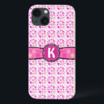 Girly Pink Polka Dot Monogram Muster Case-Mate iPhone Hülle<br><div class="desc">Dieses niedliche,  mädchenhafte Design zeigt rosa Polka Punkte und einen Raum,  den Sie personalisieren / anpassen können. Fügen Sie einfach Ihr eigenes Monogramm / Initial in das Feld "Personalize It" ein. Es ist ein helles,  farbenfrohes,  hübsches Muster,  das ein tolles Geschenk für eine stilvolle,  trendige Dame machen würde.</div>