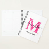 Girly Pink Polka Dot Monogram Planer (Anzeige)