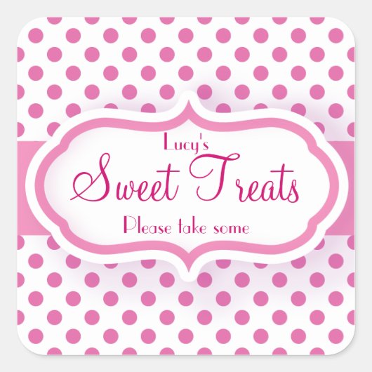 Girly Pink Polka Dot Muster Niedlich Stickers (Vorderseite)