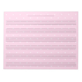 Girly Pink Polka Dot Wide Rule Kids Music Notizblock