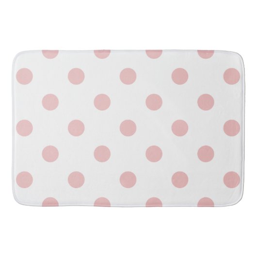 Girly Pink Polka Dots Badematte (Vorderseite)