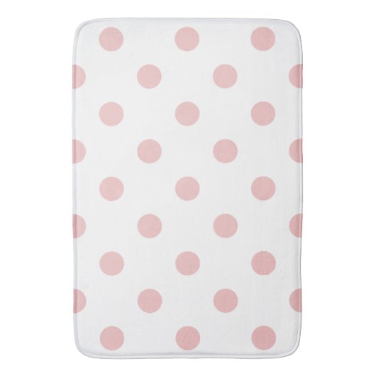 Girly Pink Polka Dots Badematte (Vorderseite Vertikal)