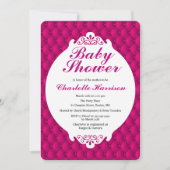 Girly Pink Princess & Pink Ribbon Babydusche Einladung (Vorderseite)