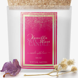 Girly Pink Produktverpackungsmarken Gold Frame Lebensmitteletikett