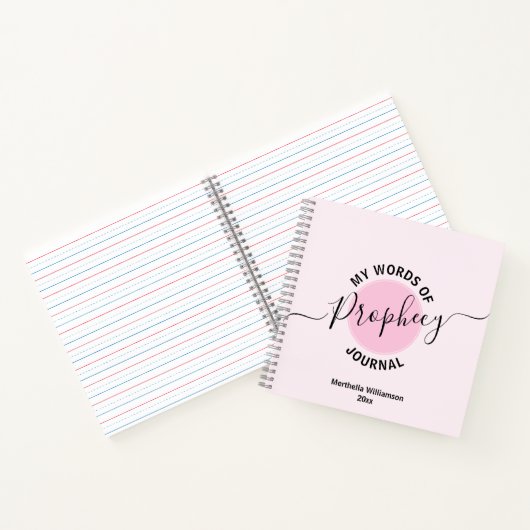 Girly Pink Prophetic Wordjournal Notizblock (Innenseite)