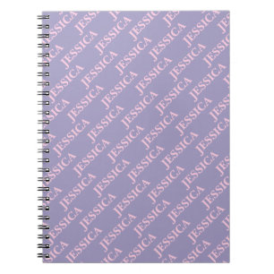 Girly Pink & Purple Name Feminines Büro Notizblock