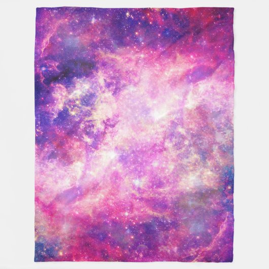 Girly Pink Purple Space Nebula Galaxy Fleecedecke (Vorderseite)