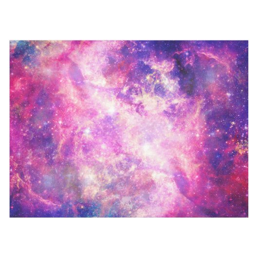 Girly Pink Purple Space Nebula Galaxy Tischdecke (Vorderseite (Horizontal))