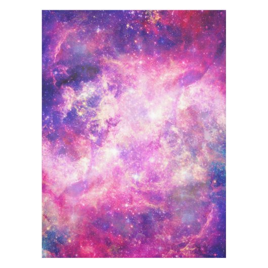 Girly Pink Purple Space Nebula Galaxy Tischdecke (Vorderseite)
