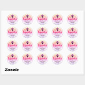 Girly Pink Rainbow Ombre Glitzer Cupcake Backen Runder Aufkleber (Blatt)