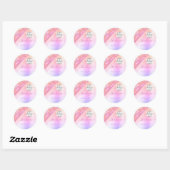Girly Pink Rainbow Ombre Glitzer Rain Vielen Dank Runder Aufkleber (Blatt)