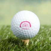 Girly Pink Rainbow Vorname Golfball (Insitu T-Shirt)