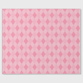 Girly Pink Raute Diamond Pattern Geschenkpapier (Flach)