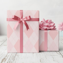 Girly Pink Raute Diamond Pattern Geschenkpapier
