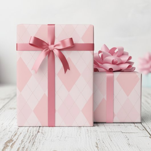 Girly Pink Raute Diamond Pattern Geschenkpapier