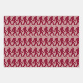Girly Pink & Red Bigfoot Weihnachtsfeiern Geschenkpapier Set (Vorderseite 3)