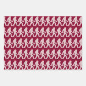 Girly Pink & Red Bigfoot Weihnachtsfeiern Geschenkpapier Set (Vorderseite 2)