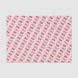 Girly Pink Red Coquette Cherry Seidenpapier