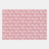 Girly Pink & Red Fa La Calligraphy Weihnachten Geschenkpapier Set (Vorderseite 2)