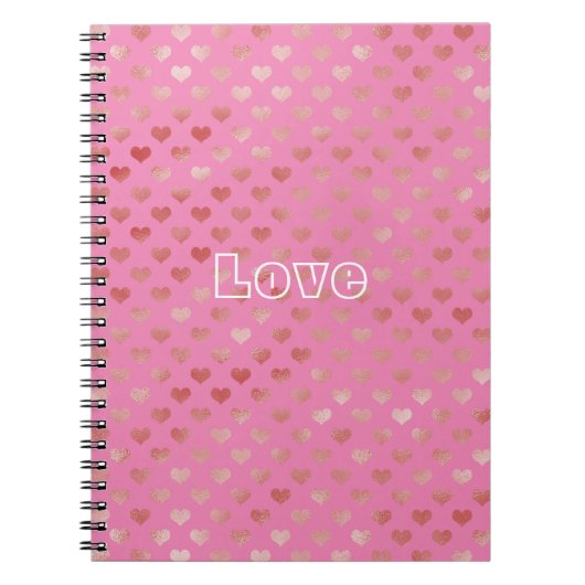 Girly Pink Red Hearts Ombre Notizblock (Vorderseite)