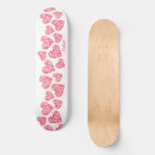 Girly Pink Red Modern Liebe Herz Individuelle Name Skateboard (Vorderseite)
