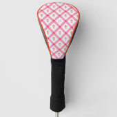 Girly Pink & Red Muster mit Initialen Golf Headcover (Vorderseite)