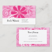 Girly Pink Retro Daisy Blume Niedliches Blumenmust Visitenkarte (Vorne/Hinten)
