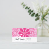 Girly Pink Retro Daisy Blume Niedliches Blumenmust Visitenkarte (Stehend Vorderseite)