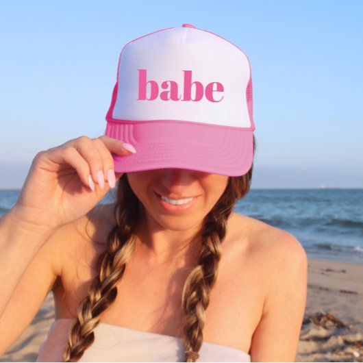 Girly Pink Retro Minimalistisch Babe Bachelorette Truckerkappe