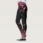 Girly Pink Romantische Liebe hört schwarz Leggings (Links)