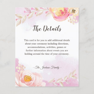 Girly Pink Rose Garden Details Flyer