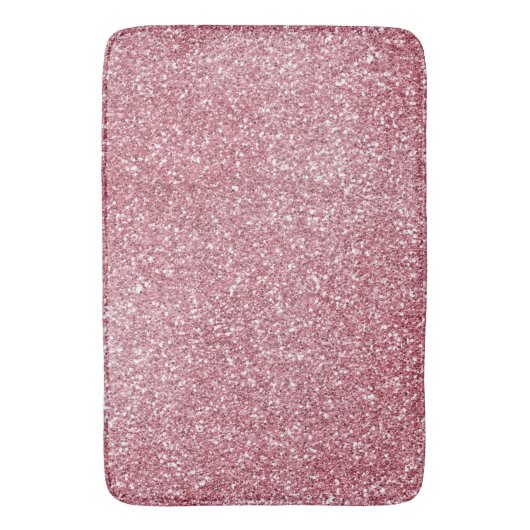 Girly Pink Rose Glitzer Sparkle Badematte (Vorderseite Vertikal)