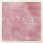 Girly Pink Rose Glitzer Sparkle Glasuntersetzer (Vorderseite)