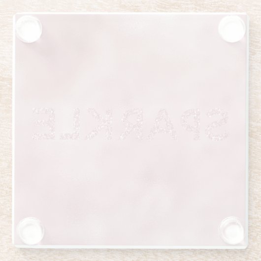 Girly Pink Rose Glitzer Sparkle Glasuntersetzer (Rückseite)